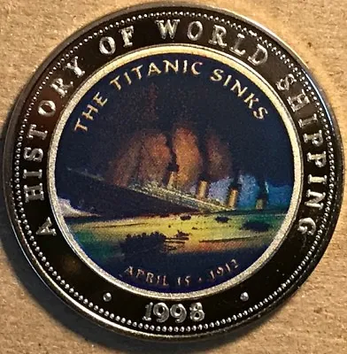 Somalia 25 Shillings 1998 Sinking Of The TITANIC KM-41 PROOF  Legal Tender Coin! • $10