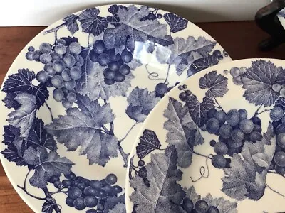 La Primula 'Blue Grape' Rim Soup/Pasta Bowls - Set Of 4 • $22