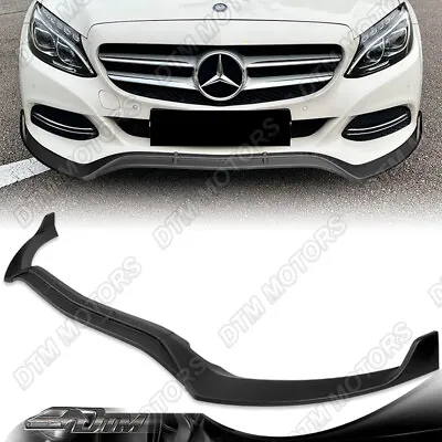 For 15-18 Mercedes C-Class W205 Base Unpainted Black Front Bumper Lip Spoiler • $99.99