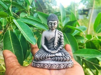 Small Buddha Stone Statue Meditating Buddha Sculpture Seated Peaceful Buddha Fi • $13.49