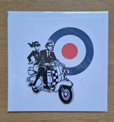 Birthday Card Handmade 3D Decoupage SKA Mod Soul Scooter Riders Target  • £3.75