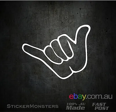 HANG LOOSE SHAKA Surf Skate Sticker Decal 80mmW Phone Car Truck Ripcurl Surfing • $5.49