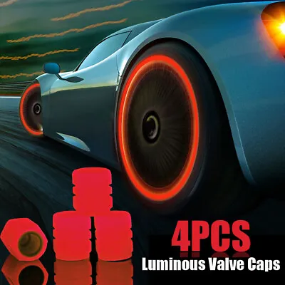 4x Luminous Red Car Wheel Tire Tyre Air Valve Stem Caps Cover Accessories Trims • $3.44