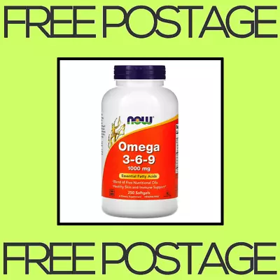 NEW NOW Foods Omega 3-6-9 Fatty Acids 1000 Mg - 250 Softgels FREE SHIPPING • $64.90