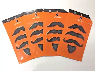 16 (4 Packs Of 4) Black Felt Mustaches Shower Photo Booth Dress Up Super Mario • $6.99