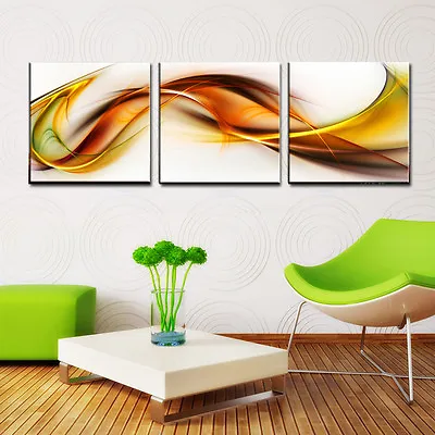 Abstract Ready To Hang Set Of 3 Digital Mounted Wall Art/Improved Canvas Print • £35.64