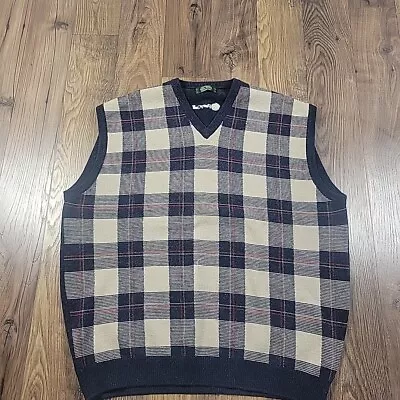 Vintage Peter Scott Sweater Vest Mens 2XL Lambswoool Argyle Perry Golf V Neck • $24.75