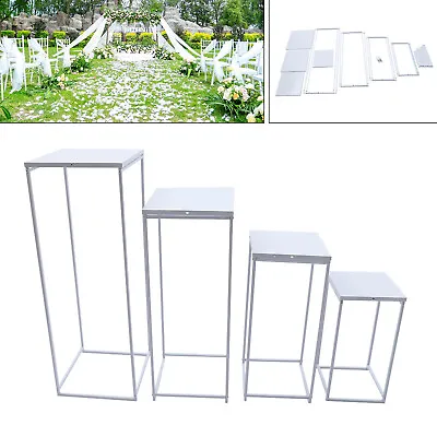 4Pcs Metal Flower Rack Vase Stand Geometric Column Prop For Wedding Party Decor • $51.31