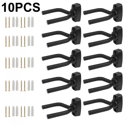 10 Pack Electric Guitar Hangers Hook Holder Wall Mount Display Instrument USA • $6.99