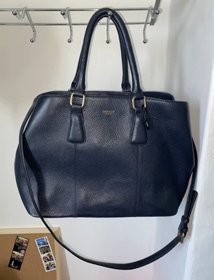 £0.99 • Buy Osprey Navy Blue Leather Handbag