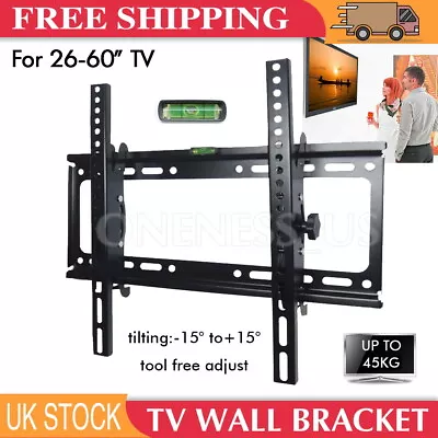 Tilt TV Wall Bracket Mount LCD LED For 32 37 40 42 46 48 50 55 Inch TV Monitor  • £8.99