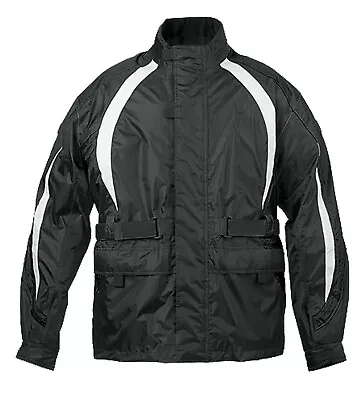 Men's Fulmer TRS2 StormTrak Rain Suit Motorcycle Rain Jacket & Pants BLACK LARGE • $39.99