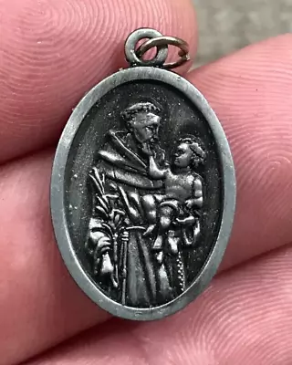 Saint Anthony Protect Me Catholic Vintage Charm Pendant Baby Jesus • $3