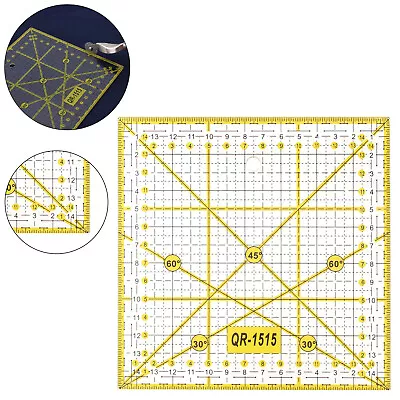 Quilting Ruler Acrylic Quilters' Ruler Fabric Cutting Template For Sewing Crafts • £5.06