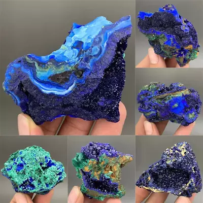 Natural Azurite Malachite Crystal Cluster Mineral Specimen Reiki Healing Stone • $12.99