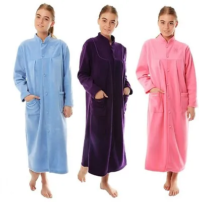 $67.21 • Buy Ladies Fleece Dressing Gown Bathrobe Warm Housecoat Plus Size