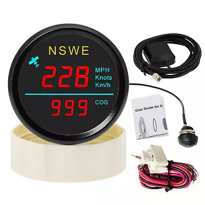 52mm GPS Speedometer 0-299 Km/h Knots Mph With Compass With Backlight For Boat • $50.30