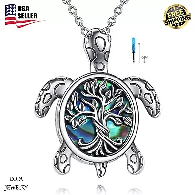 925 Sterling Silver Sea Turtle Urn Necklace For Ashes Cremation Keepsake Pendant • $130