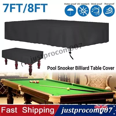 7/8FT Snooker Billiard Pool Table Cover Polyester Waterproof Dust Cap Outdoor • $21.84