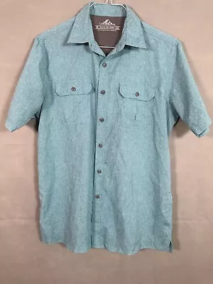 Croft & Barrow Mens Dress Shirt Medium Blue Short Sleeve • $11.19