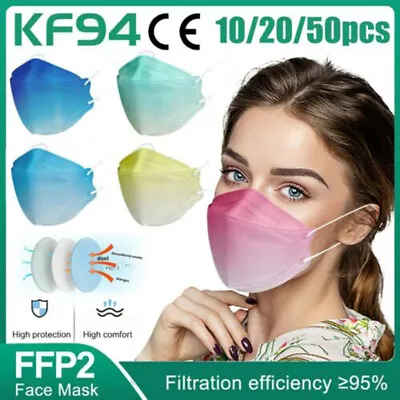 4 Layer KF94 Disposable Masks 10/20/50/100PCS Filter 3D Mouth Face Mask Cover AU • $12.88