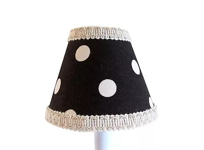 Chocolate Brown & Ivory Chandelier Shades 5  Mini Lamp Sconce Shade Polka Dot • $5
