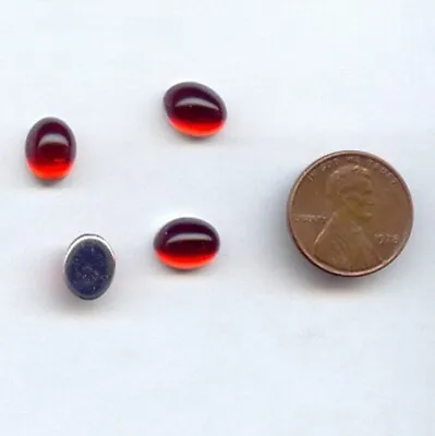 $3.74 • Buy 48 VINTAGE RUBY ACRYLIC 10x8mm. HIGH DOME OVAL CABOCHONS 7193