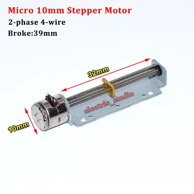 Mini 10mm 2-phase 4-wire Stepper Motor Long Lead Linear Screw Slider Block Nut • $2.75