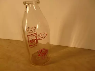 1-Quart Glass Milk Bottle--PET Dairy Products--VINTAGE • $9.99