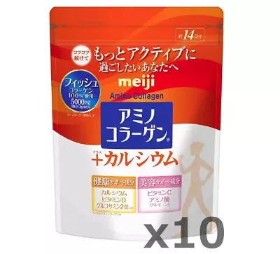 New10-Calcium Packs! Meiji Amino Collagen Calcium  Powder 14days(98g) X10 • $226