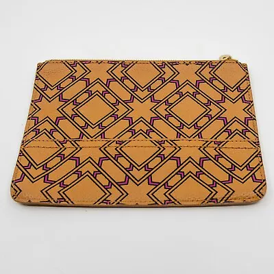 OROTON Geometric Pattern Leather Pouch / Make Up Bag / Clutch • $35