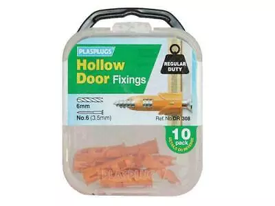 £4.25 • Buy PLASPLUGS Dr 308 Hollow Door Fixings (10) PLADR308
