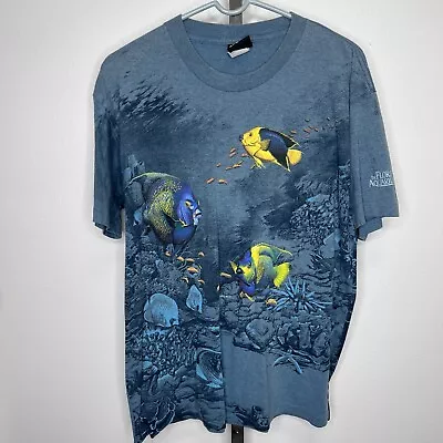 Vintage Y2K Size Large Unisex The Florida Aquarium Tropical Fish T-Shirt • $19.99