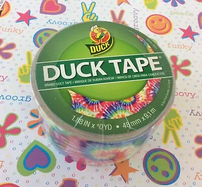 Duck Brand Patterned Duct Tape Psychedelic Multicolored Tie Dye 1.88  X 10 Yards • $10.45