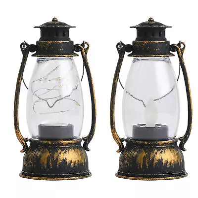 Plastic Battery Powered Vintage Hurricane Lantern LED Lamp With Dimmer Switch • $9.91