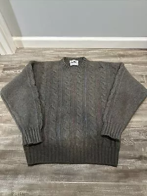 Vtg 70s Braemar 100% Scottish Shetland Wool Sweater Sz M Cable Knit • $39.95