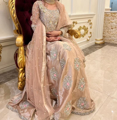 £360 • Buy Bridal Lengha Dress Asian Indian Pakistani Pink Silver RRP£550 Mehndi Walima UK 