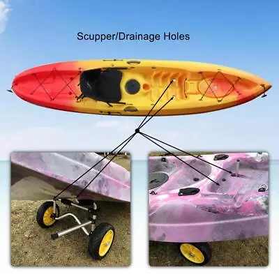 Folding Kayak Canoe Boat Carrier Transport Cart Dolly Trailer Yellow • $35.99