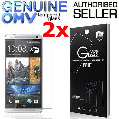 2 X GENUINE Tempered Glass Screen Protector Scratch Resistant For HTC One M7 • $25.75