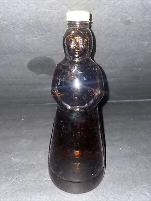 Vintage Brown Glass Mrs. Buttersworth Bottle With Yellow Lid 9.5-10in Tall • $9.75