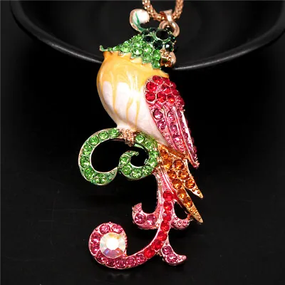 Fashion Women Colorful Enamel Crystal Lovely Phoenix Bird Pendant Necklace • $3.95