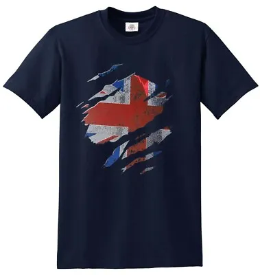 Ripped Union Jack Flag T-Shirt Funny T Shirt Country British Retro Fashion Sport • £9.95