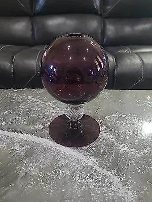 Mcm Amethyst Ball Vase Blown Glass • $27.50