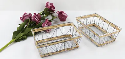  Iron Storage Basket Metal Wire Mesh Basket Kitchen School Tray12.5x8x5.5cm  • £6.99