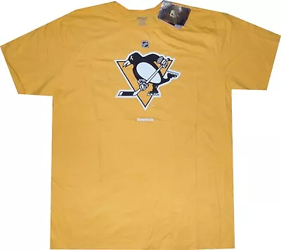 Pittsburgh Penguins Throwback Vintage Logo Gold Reebok Shirt  • $9.45