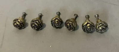 Set Of 6 Antique Victorian Style Flower Shaped Cabinet Knobs Or Drawer Pulls • $62.40