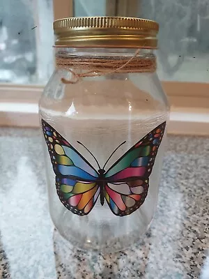 Mason Jar Decorated Butterfly Quart Jar Gift Giving • $18