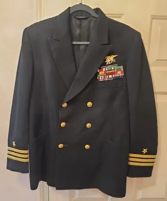 Vintage U.S. Naval Officer Uniform Dess Coat And Military Ribbons  • $225