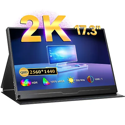 UPERFECT 17.3  2K Portable Monitor USB C Monitor Gaming Monitor Screen Extender • $227.05