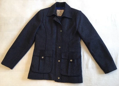 £45 • Buy Lovely Jack Murphy Blue Shetland  Wool Moon Tweed Field Jacket Coat Size Uk 10